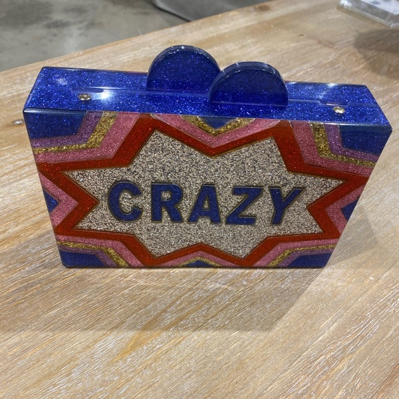 BARI LYNN CRAZY COOL GLITTERED ACRYLIC BOX CLUTCH - Picture 3 of 5
